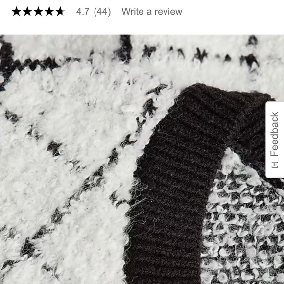 “Express” Chic plaid white/black sweater jacket with novelty buttons; XS; NWOT - Picture 6 of 13